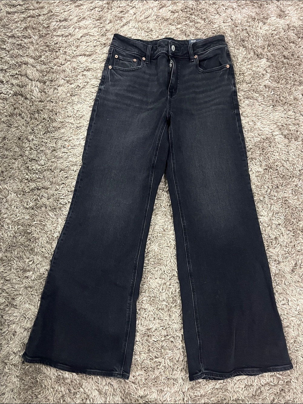 American Eagle Outfitters Black Wide-Leg Flare Jeans
